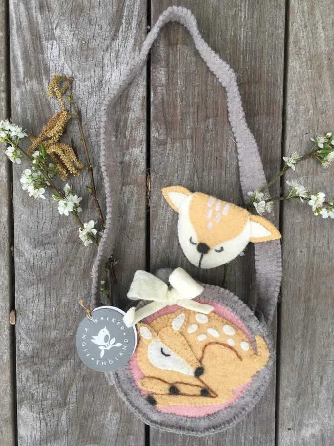 Sleepy Deer Felt Handbag