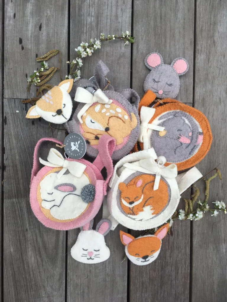 Sleepy Deer Felt Handbag