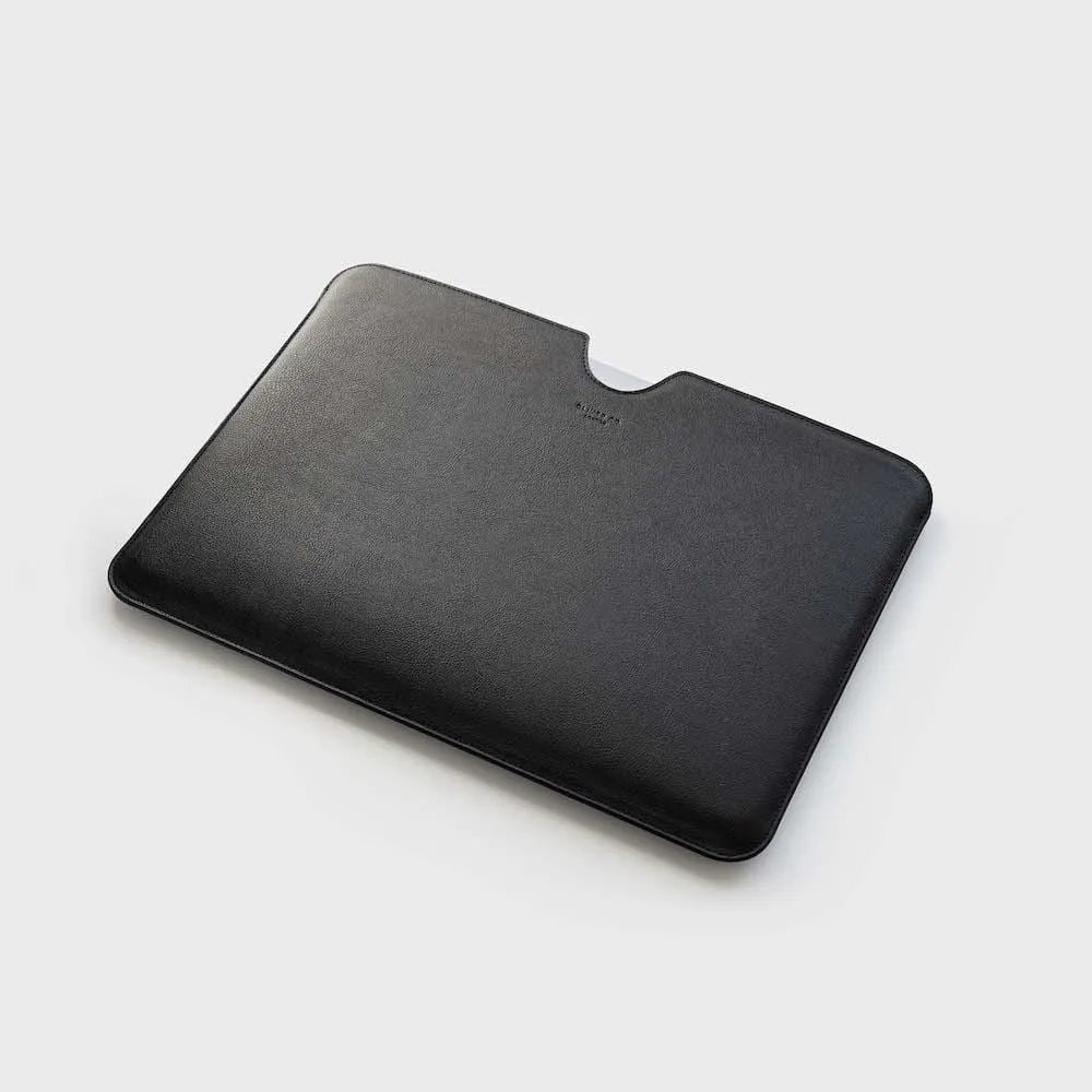 Slim Apple Leather Vegan Laptop Sleeve | Black 13"-16" Options