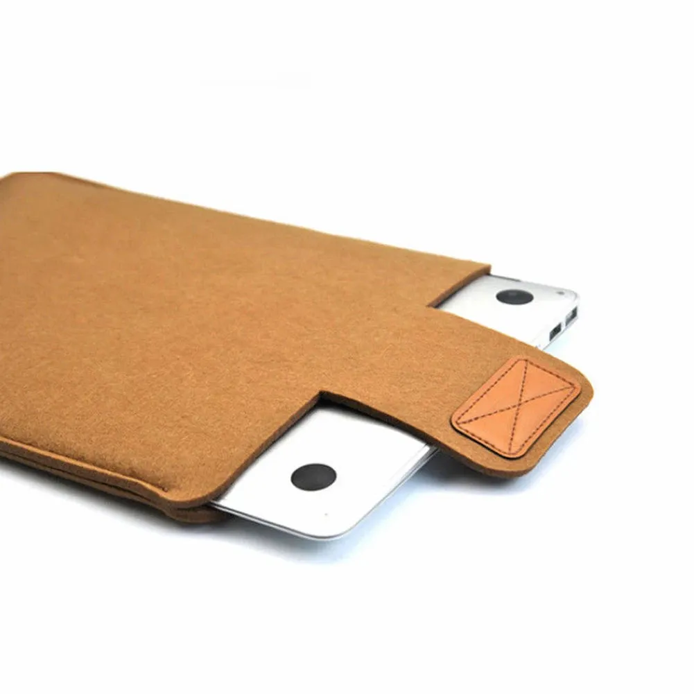 Slim Felt Sleeve Tablet Case – Solid Color Storage Bag for MacBooks