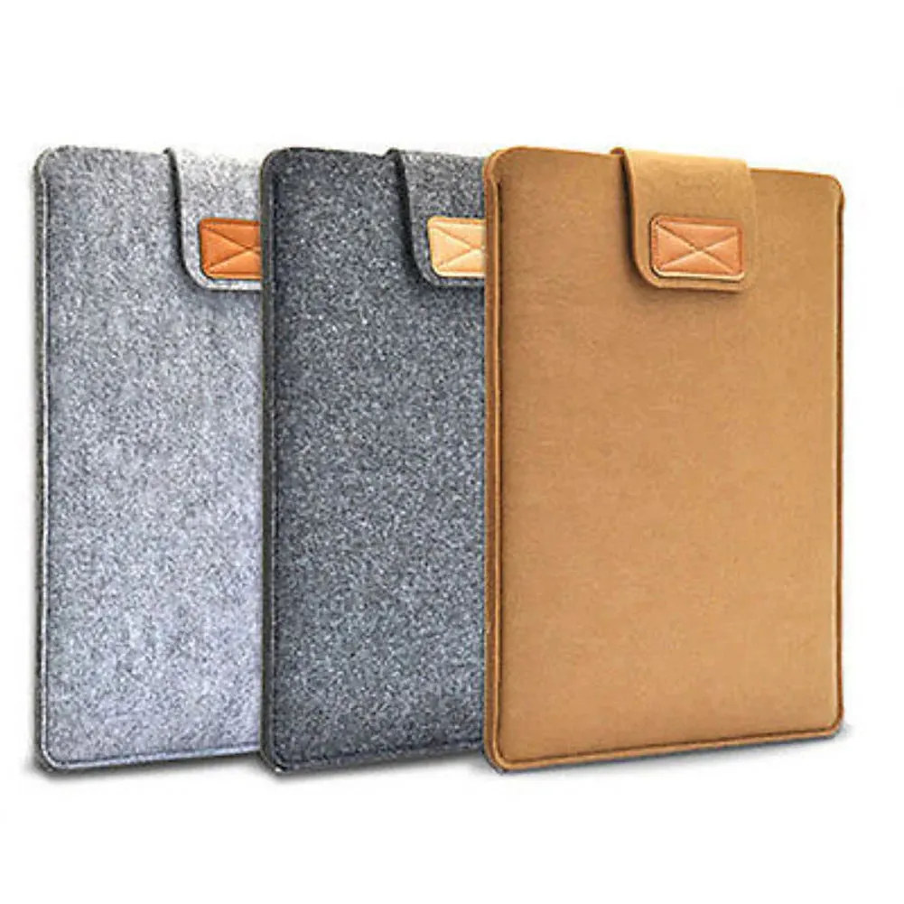 Slim Felt Sleeve Tablet Case – Solid Color Storage Bag for MacBooks