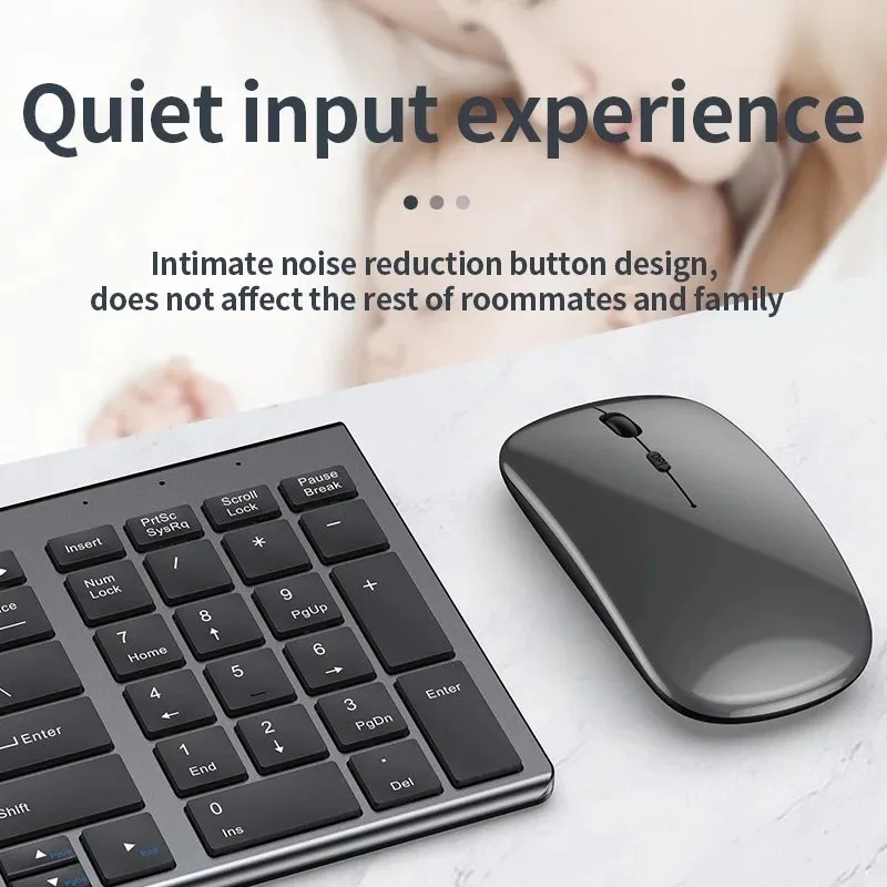Slim Rechargeable Bluetooth Keyboard and Mouse Combo
