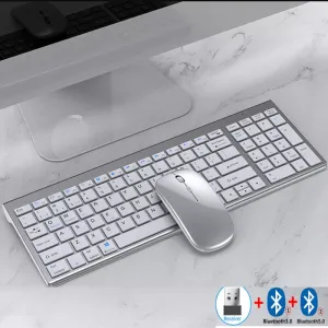 Slim Rechargeable Bluetooth Keyboard and Mouse Combo