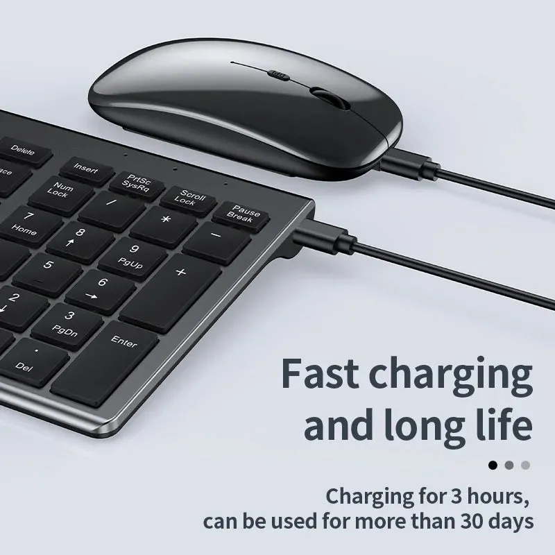 Slim Rechargeable Bluetooth Keyboard and Mouse Combo