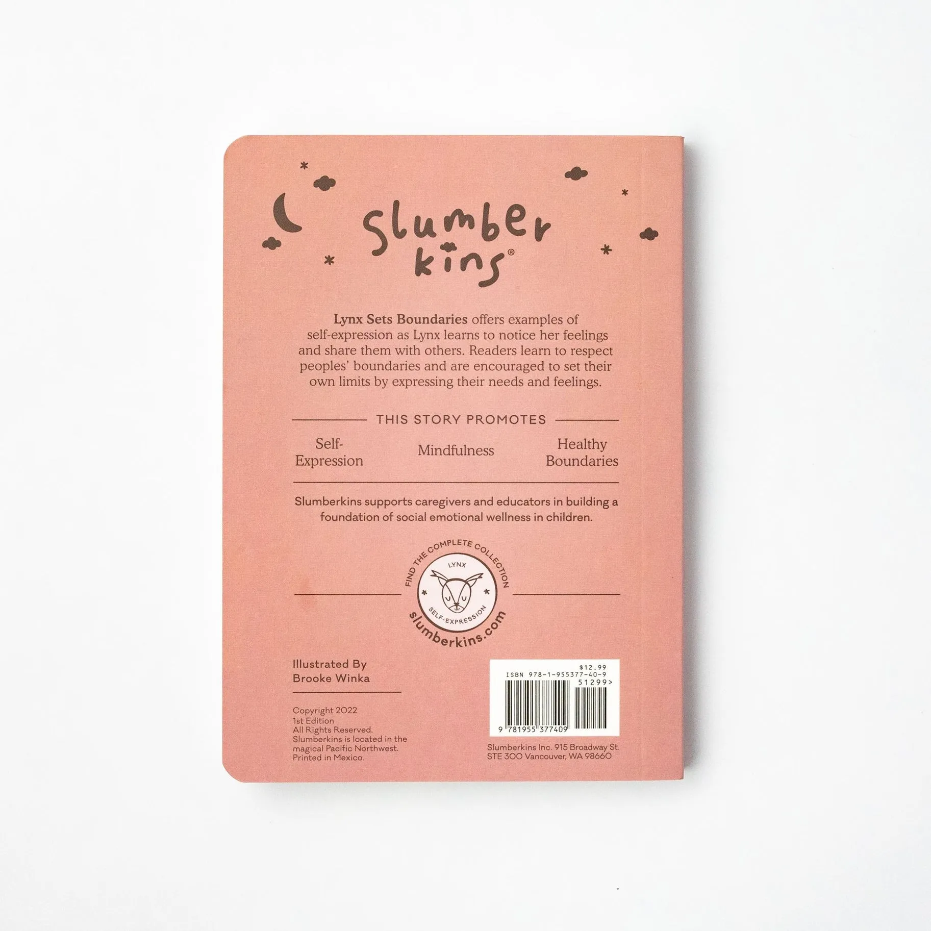 Slumberkins Blush Lovebug Mini & Lynx Lesson Book - Self Expression