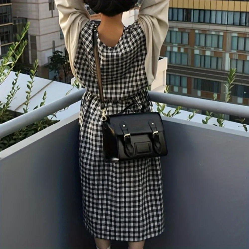 Small Crossbody Cube Satchel Bag, PU Leather Textured Flap Bag, Classic Fashion Versatile Shoulder Bag