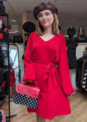 Smashed Lemon Call Me Baby 70's Dress Red