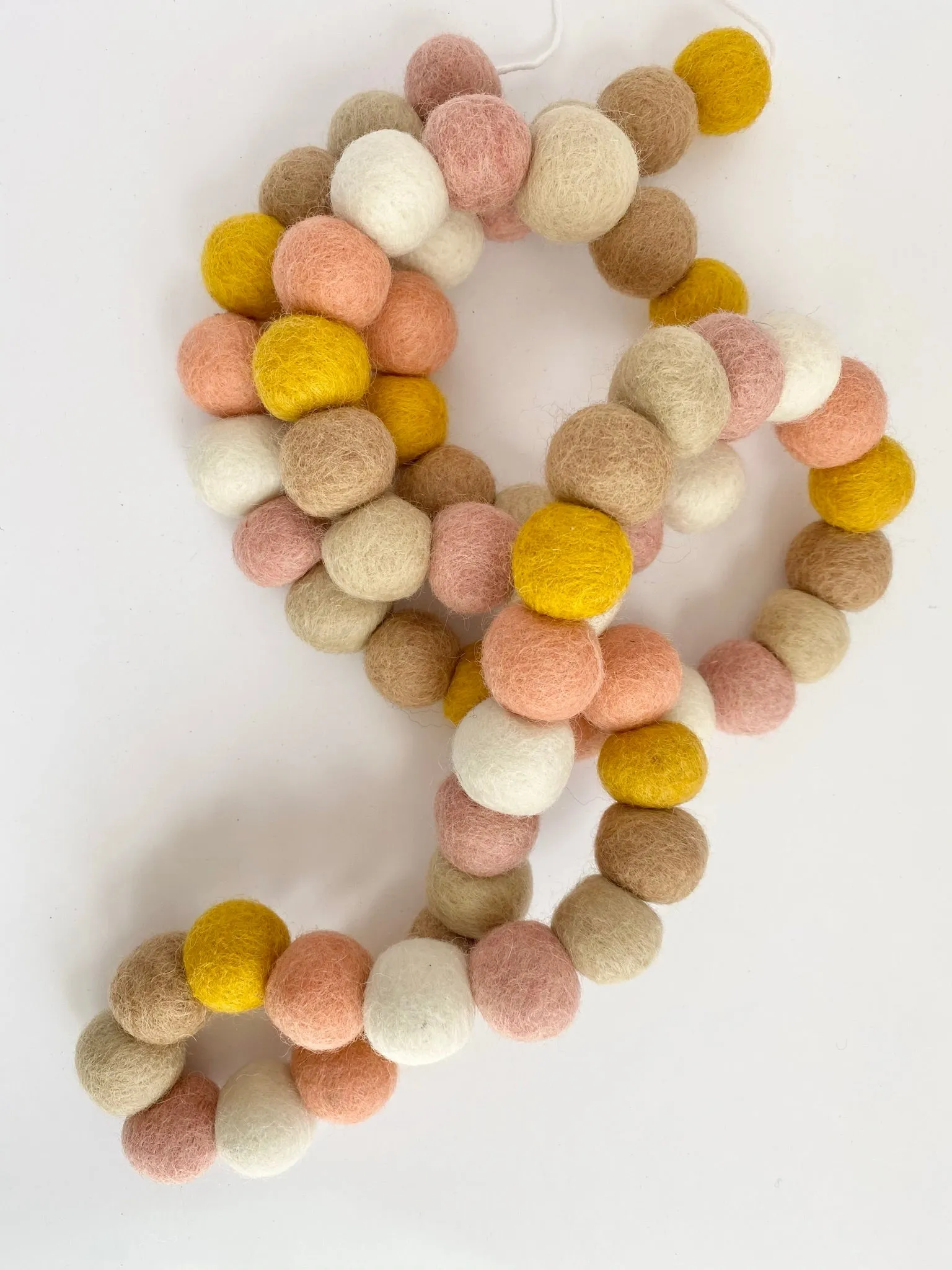 Soft Pinks & Gold Felt Ball Garland