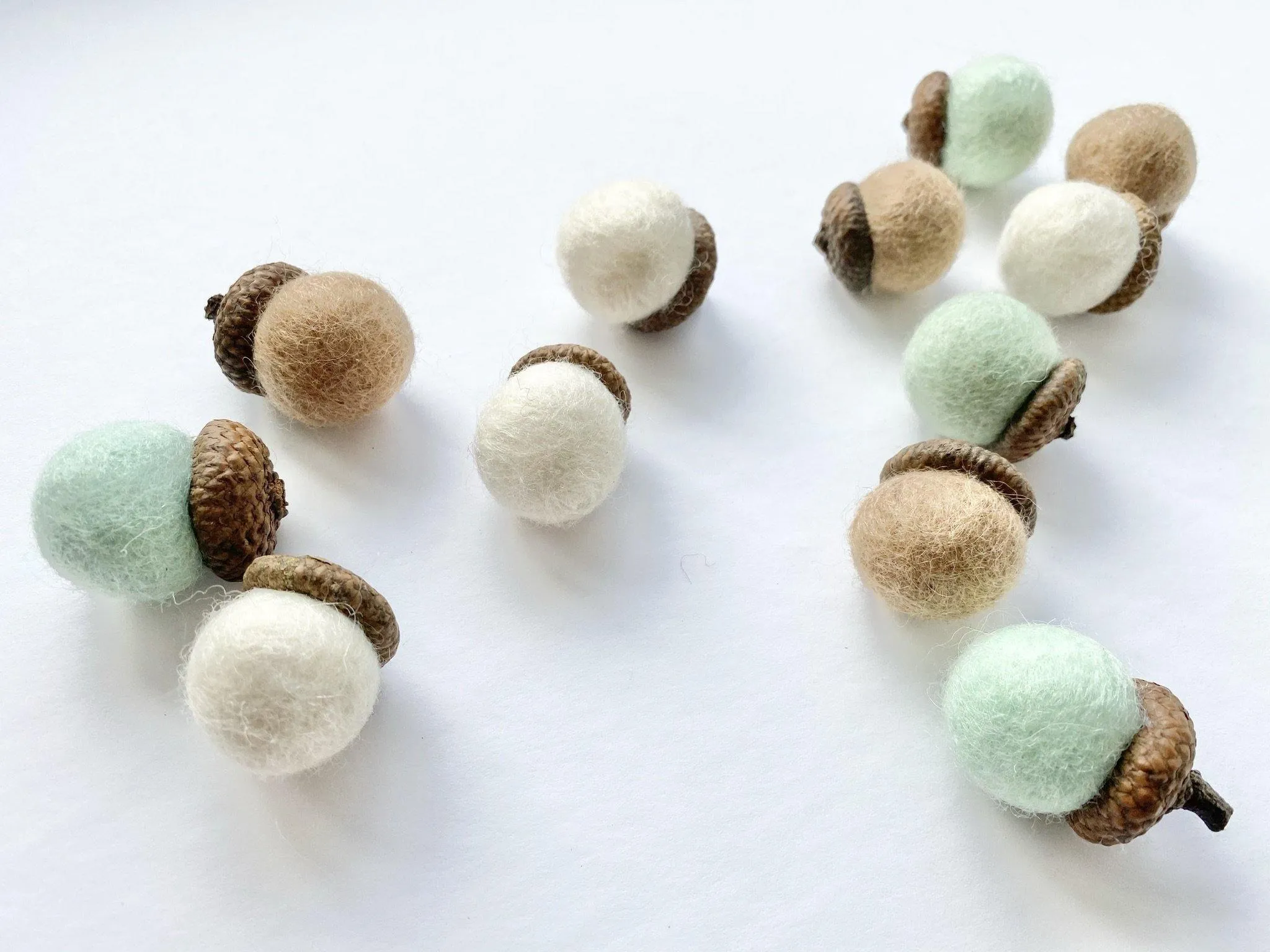Soft Tones Wool Acorns