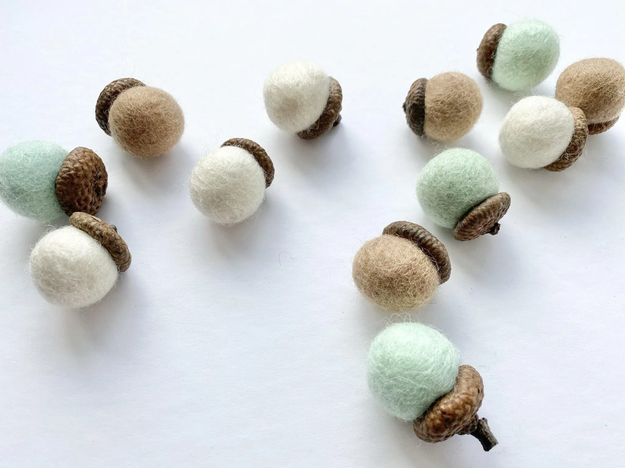 Soft Tones Wool Acorns