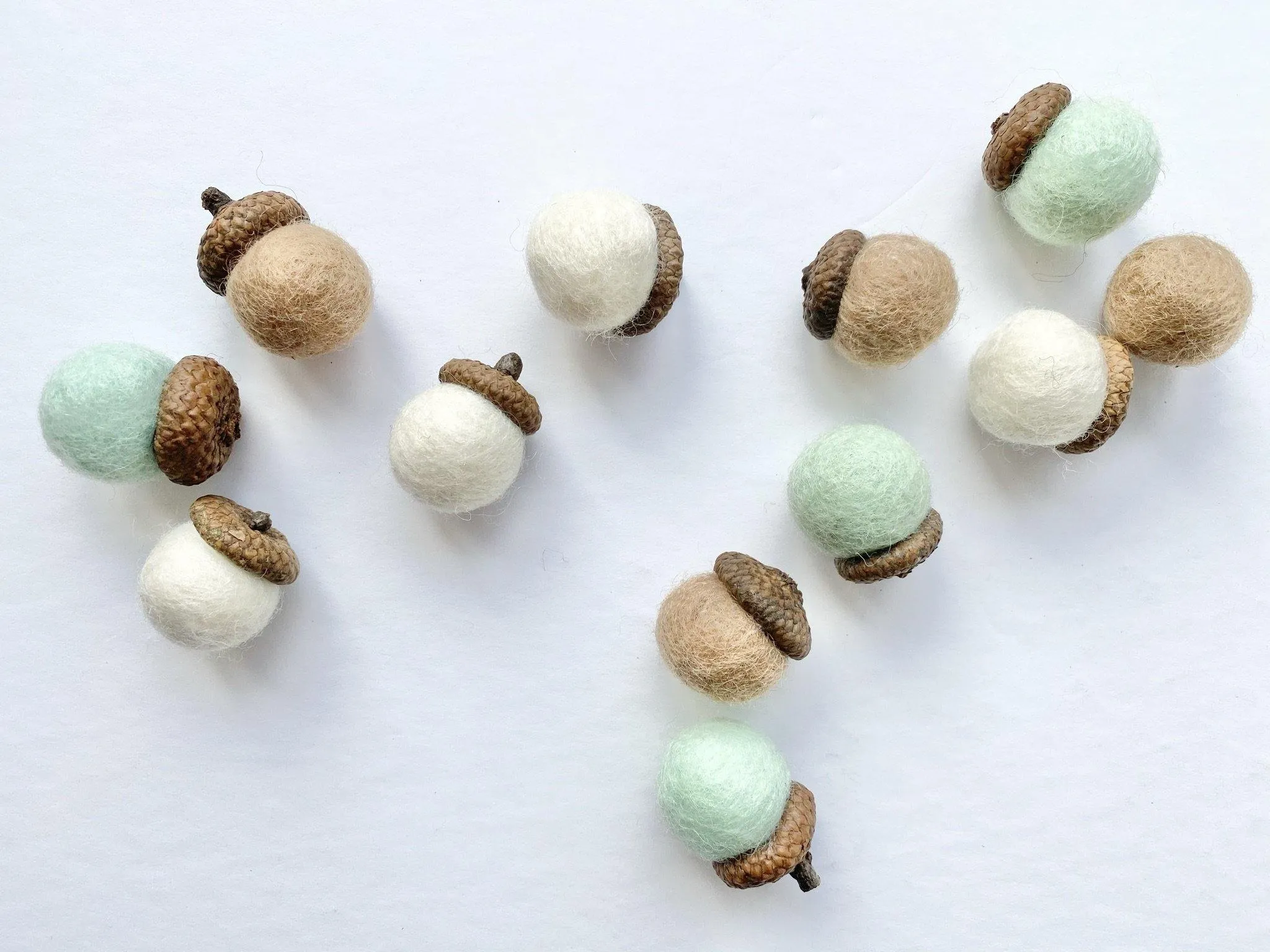 Soft Tones Wool Acorns
