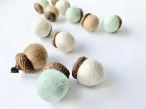 Soft Tones Wool Acorns