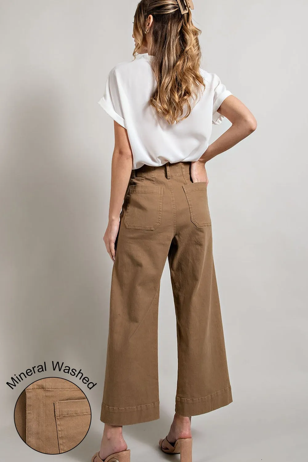 Soft Washed Wide Leg Pants PK7618