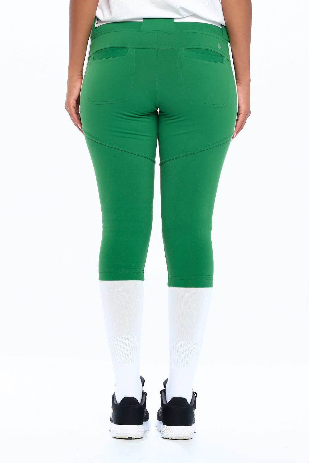 Softball Pant Beltloop Green w/ White Piping
