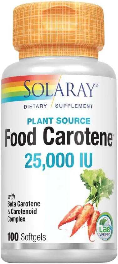 Solaray Food Carotene 10000iu 100 Soft-gels