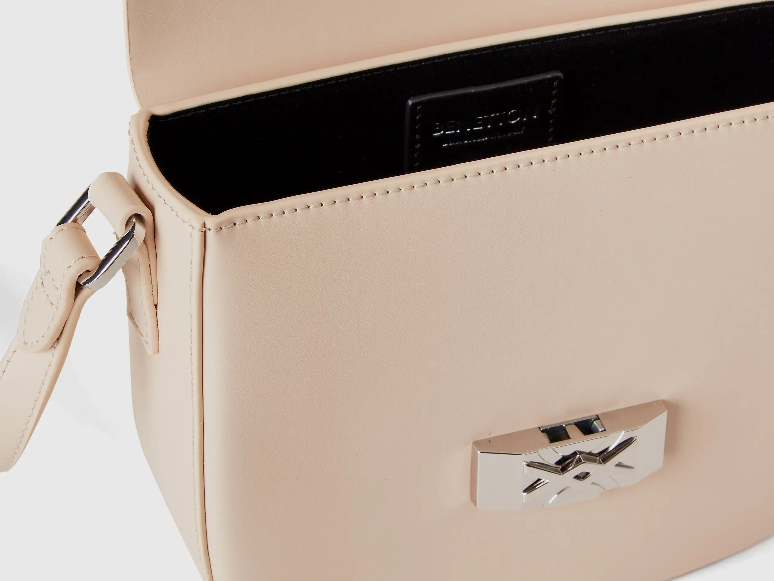 Solid Push Button Sling Bag
