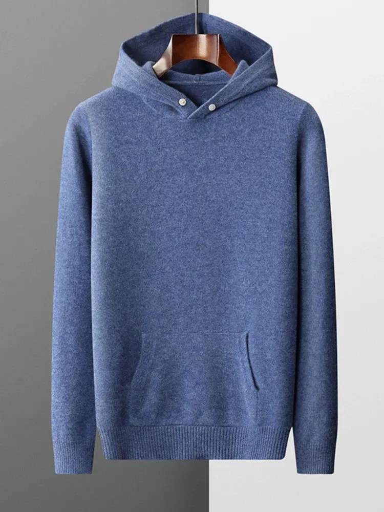 Solvyr | Mens & Womens Cashmere or Alpaca Hooded Sweatshirt – Lightweight Knitted Hoodie in Slim Fit for Luxe Layering & Travel Comfort