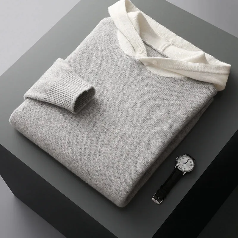 Solvyr | Mens & Womens Cashmere or Alpaca Hooded Sweatshirt – Lightweight Knitted Hoodie in Slim Fit for Luxe Layering & Travel Comfort