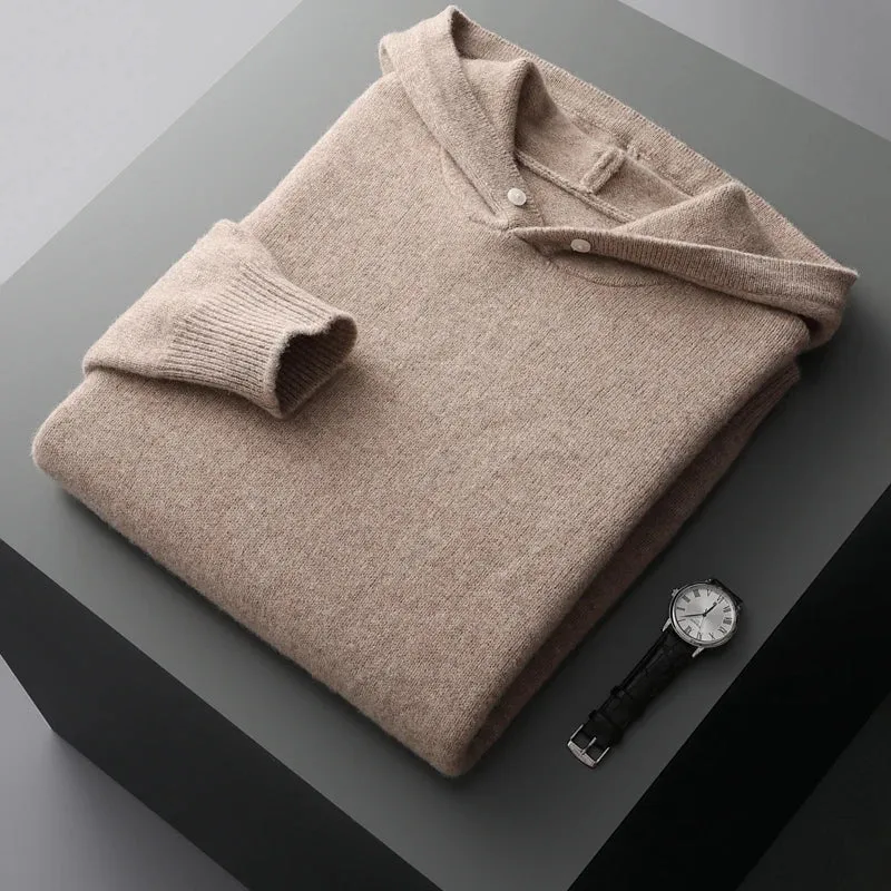 Solvyr | Mens & Womens Cashmere or Alpaca Hooded Sweatshirt – Lightweight Knitted Hoodie in Slim Fit for Luxe Layering & Travel Comfort