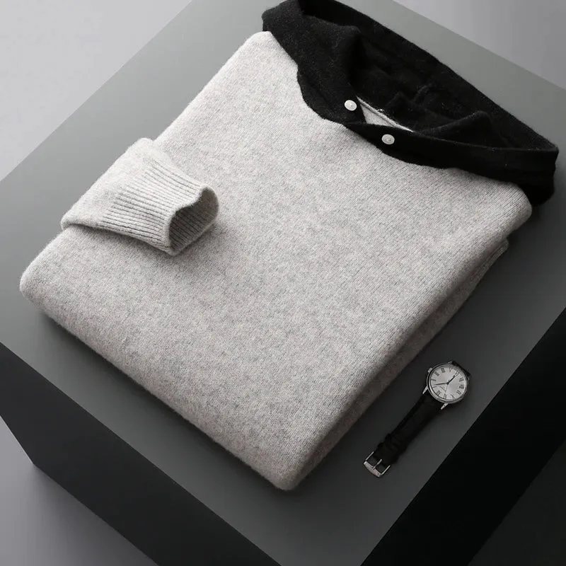 Solvyr | Mens & Womens Cashmere or Alpaca Hooded Sweatshirt – Lightweight Knitted Hoodie in Slim Fit for Luxe Layering & Travel Comfort