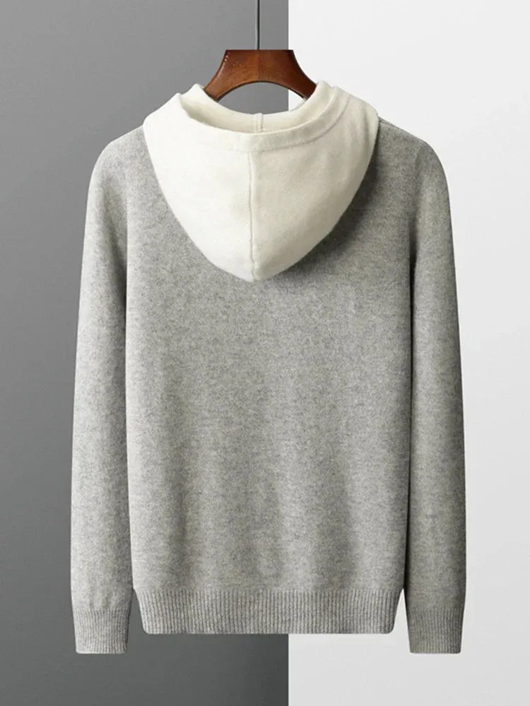 Solvyr | Mens & Womens Cashmere or Alpaca Hooded Sweatshirt – Lightweight Knitted Hoodie in Slim Fit for Luxe Layering & Travel Comfort