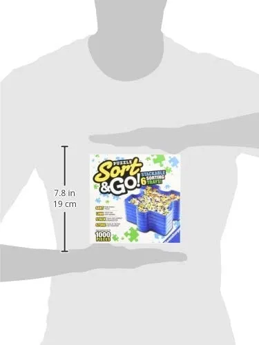 Sort and Go Jigsaw Puzzle Accessory - Sturdy and Easy to Use Plastic Puzzle Shaped Sorting Trays for Puzzles Up to 1000 Pieces