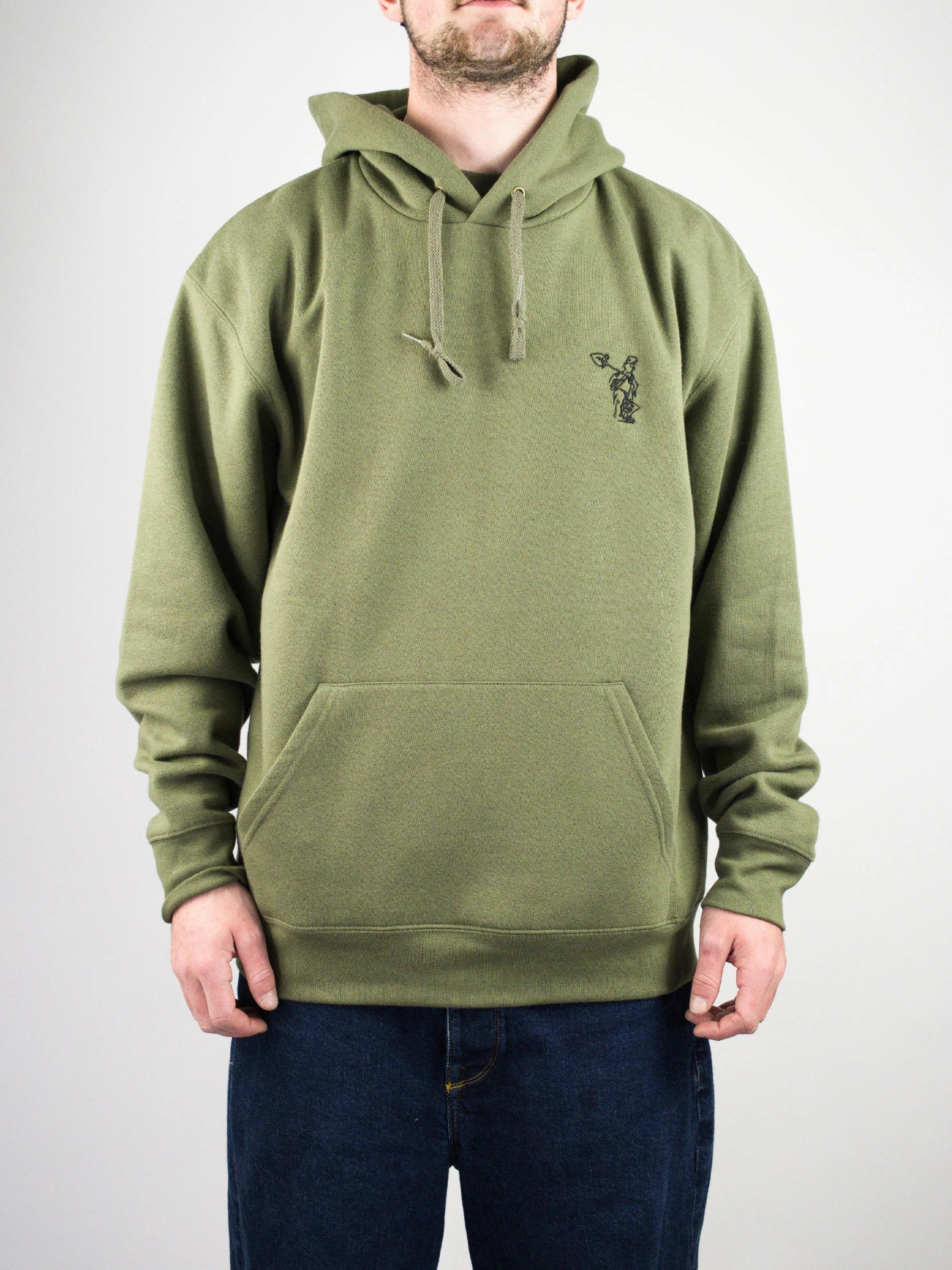 Sour Solution – Worker Pull Over Hoodie – Olive Green