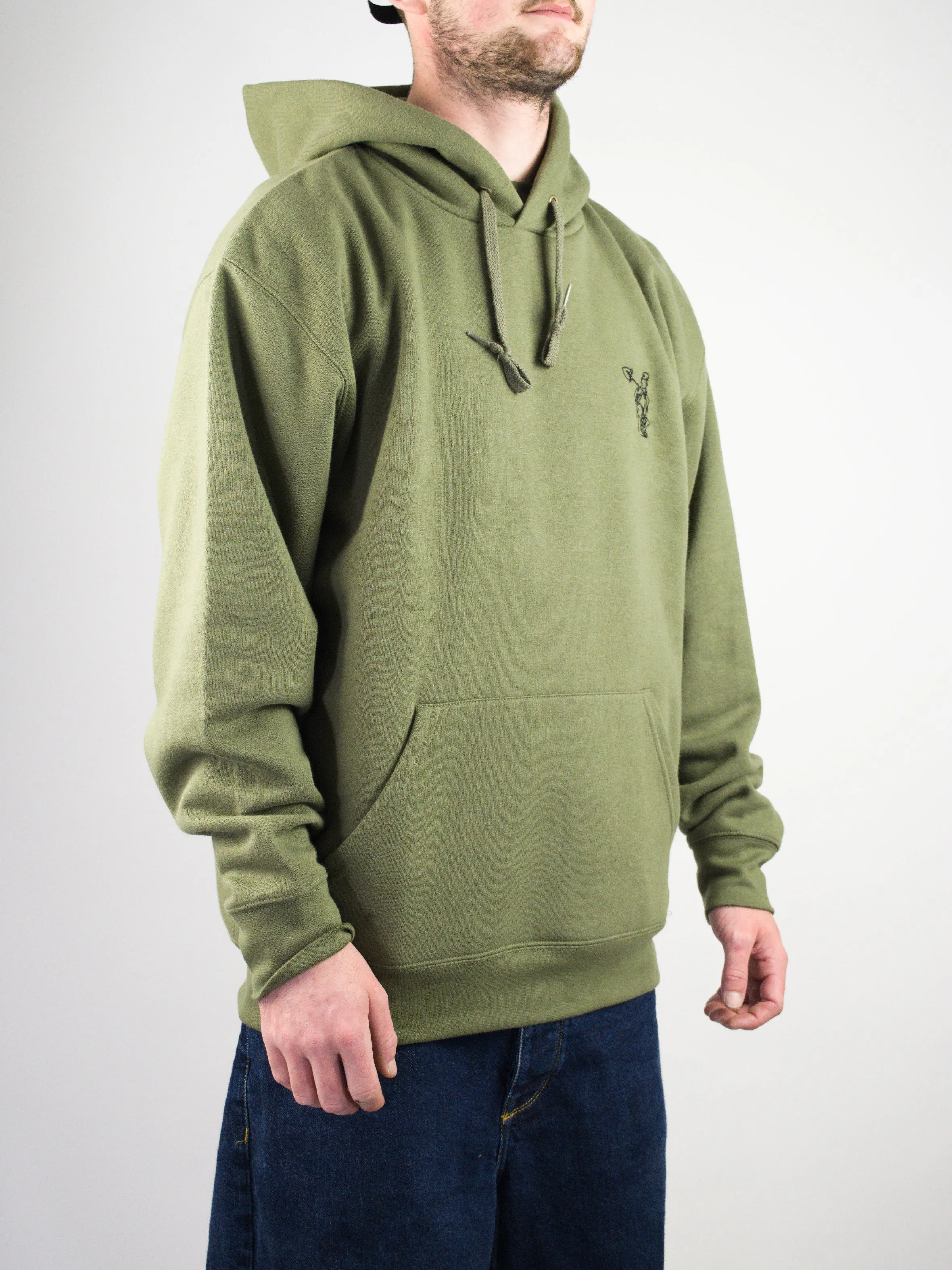 Sour Solution – Worker Pull Over Hoodie – Olive Green