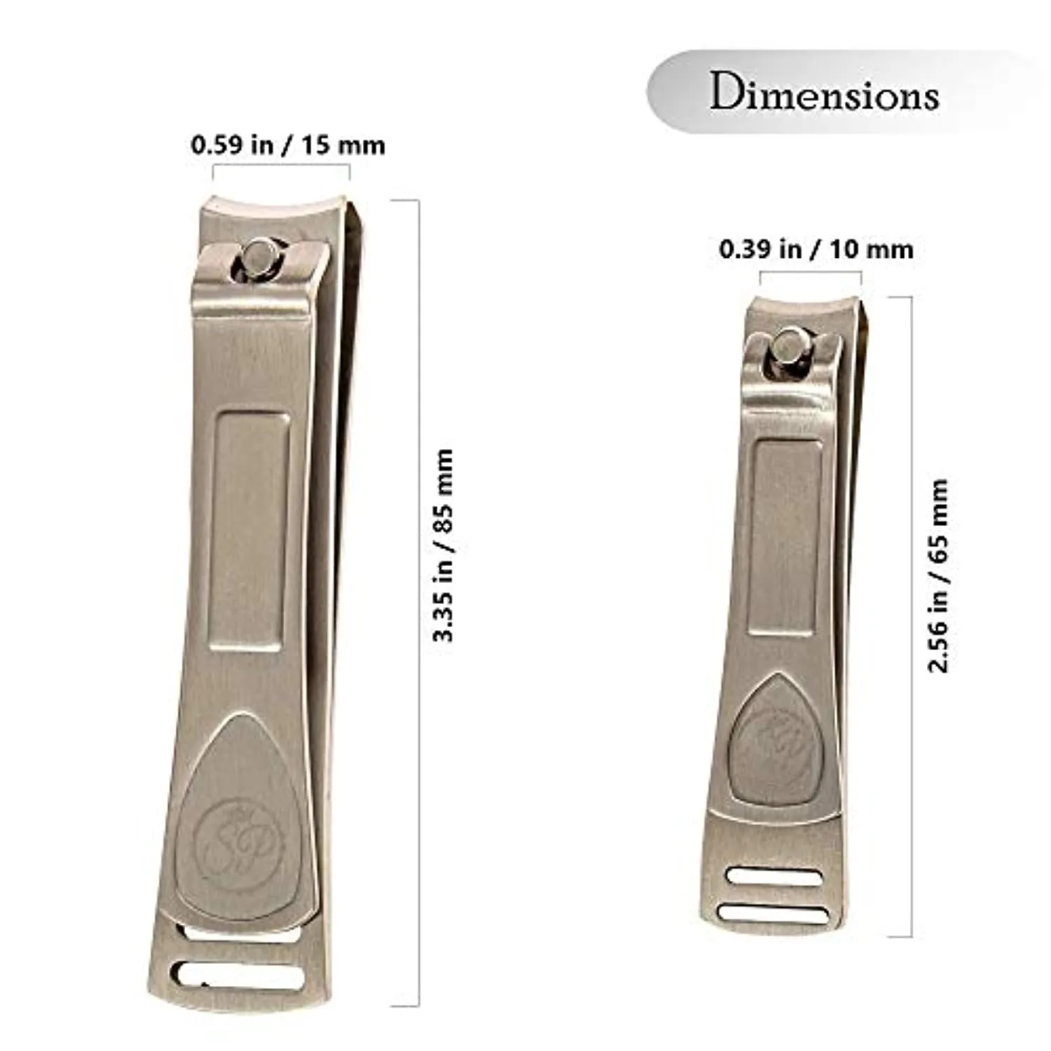 Spa's Premium Nail Clipper Set with Built-In Nail Files, Stainless Steel Fingernail Clippers and Toenail Clippers, Velvet String Carrying Pouch - Professional Spa Quality Precision Nail Care Tools