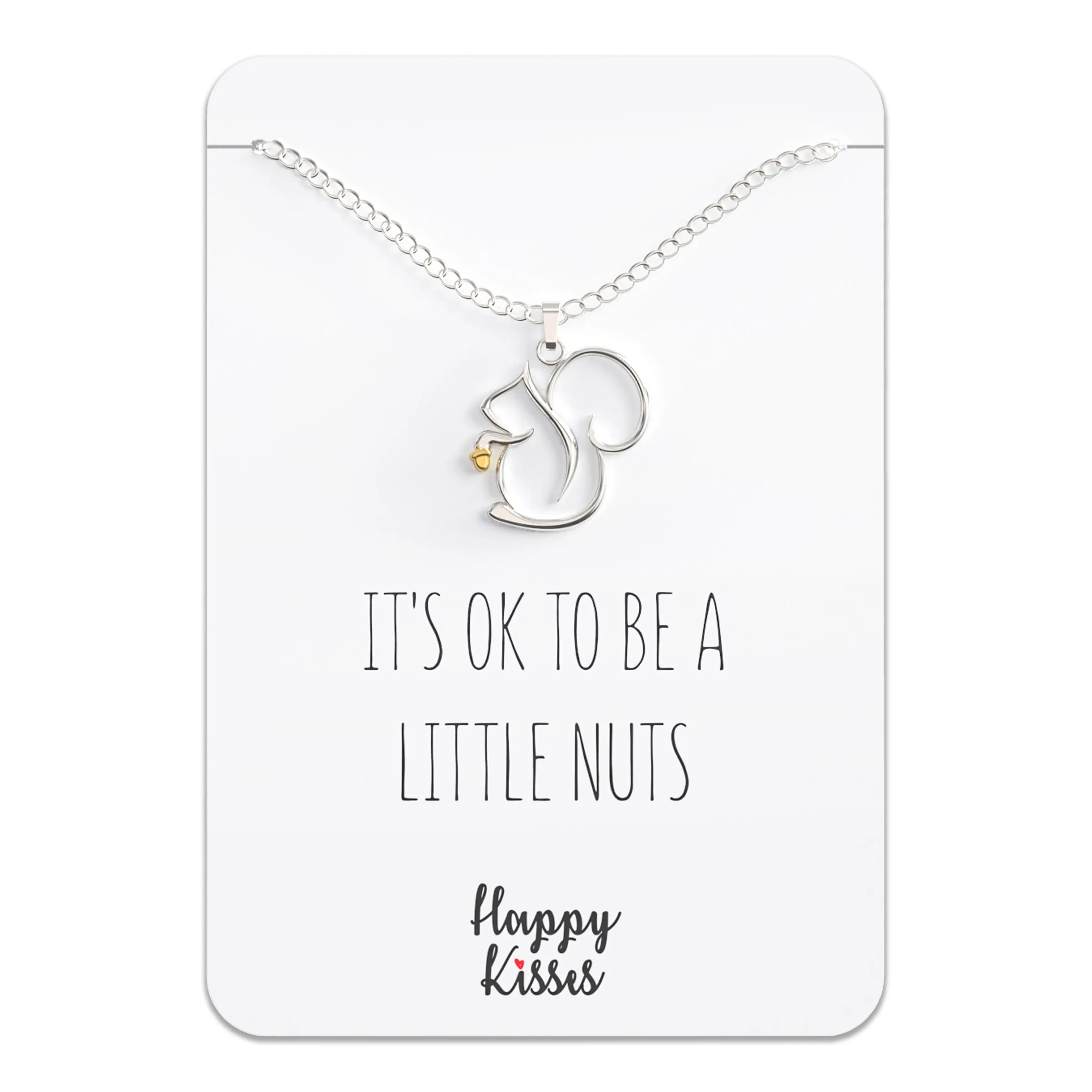 Squirrel Necklace - Charming Squirrel Pendant with Funny Message Card - Ideal Squirrel Gift for Women, Squirrel Lovers, and Wildlife Enthusiasts