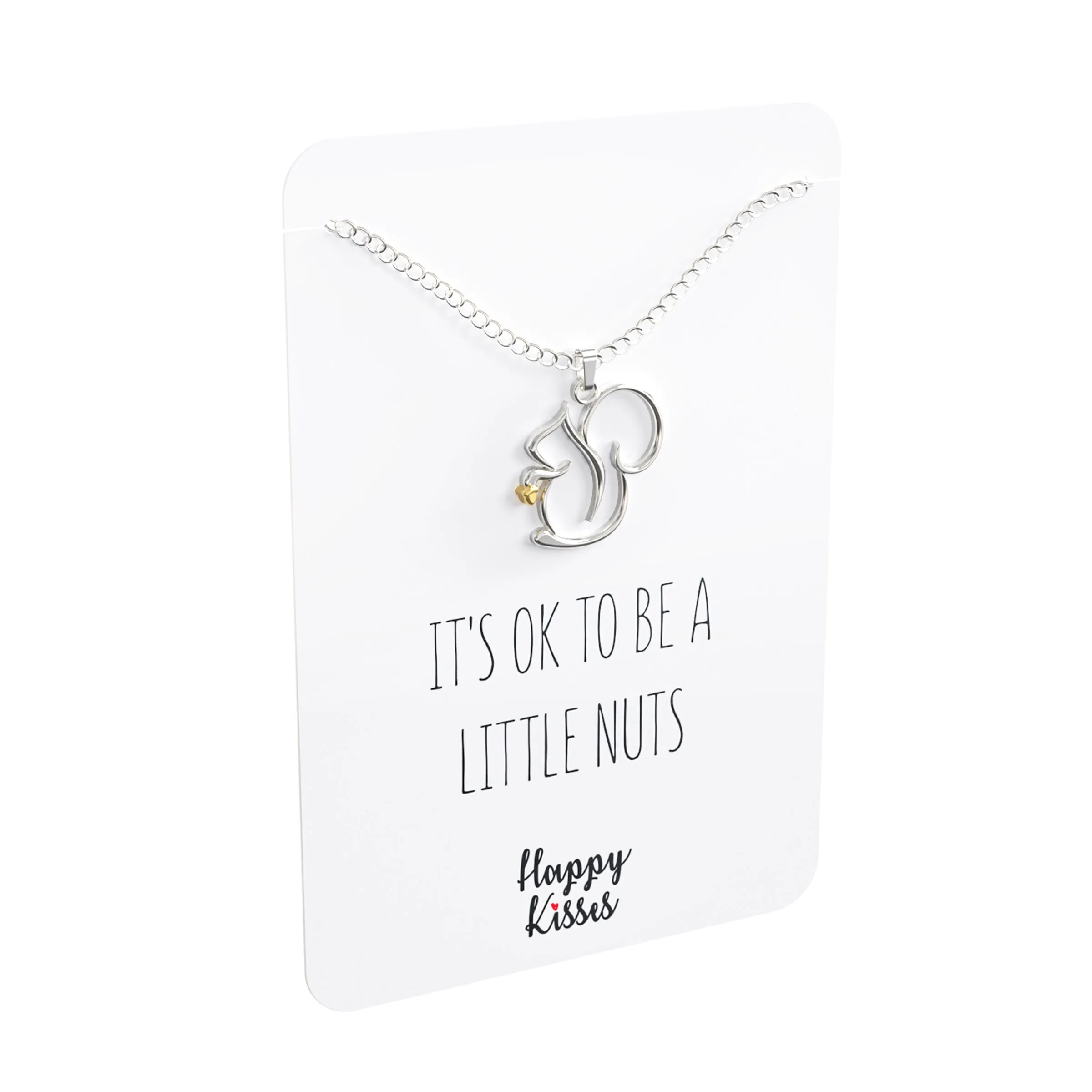 Squirrel Necklace - Charming Squirrel Pendant with Funny Message Card - Ideal Squirrel Gift for Women, Squirrel Lovers, and Wildlife Enthusiasts