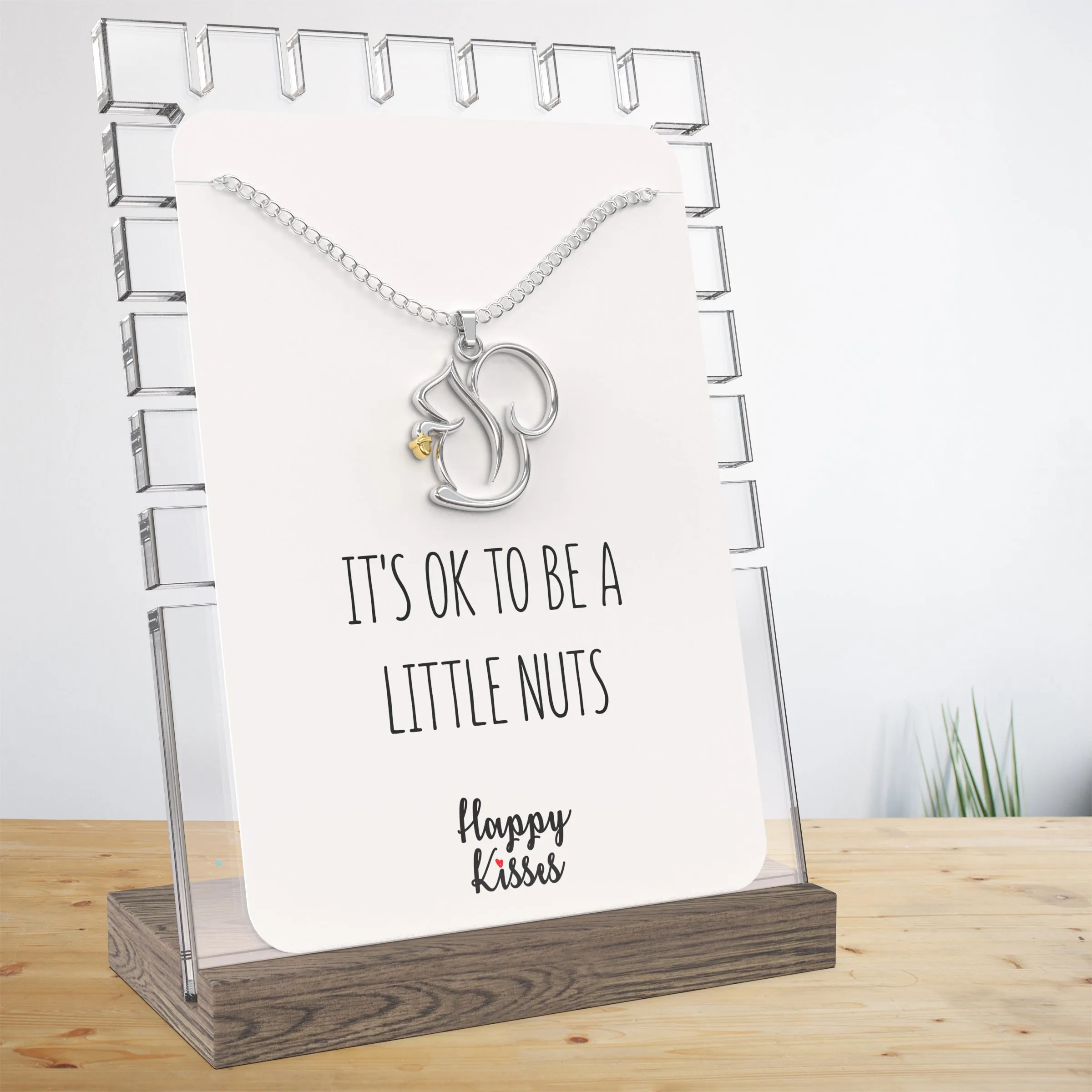 Squirrel Necklace - Charming Squirrel Pendant with Funny Message Card - Ideal Squirrel Gift for Women, Squirrel Lovers, and Wildlife Enthusiasts