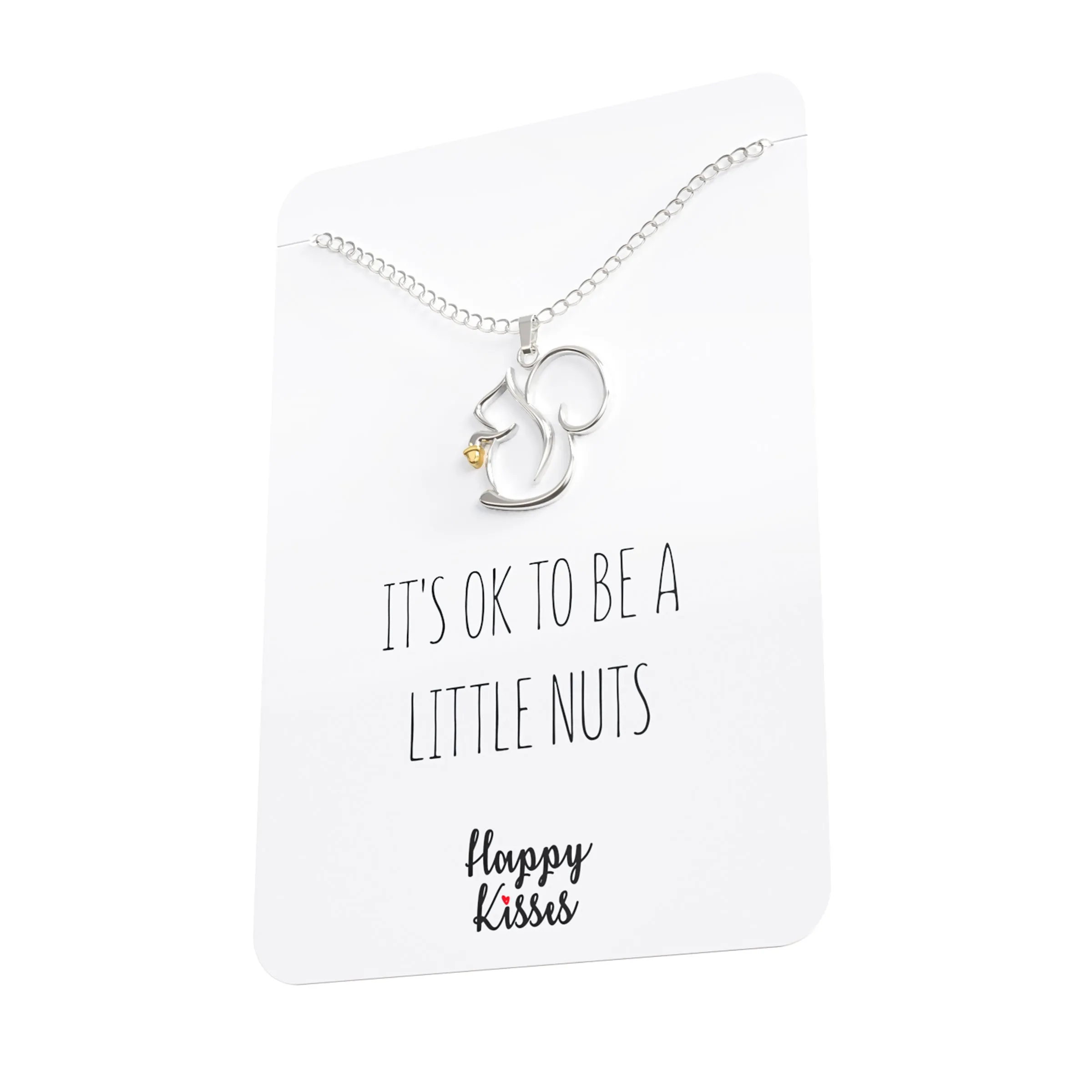 Squirrel Necklace - Charming Squirrel Pendant with Funny Message Card - Ideal Squirrel Gift for Women, Squirrel Lovers, and Wildlife Enthusiasts