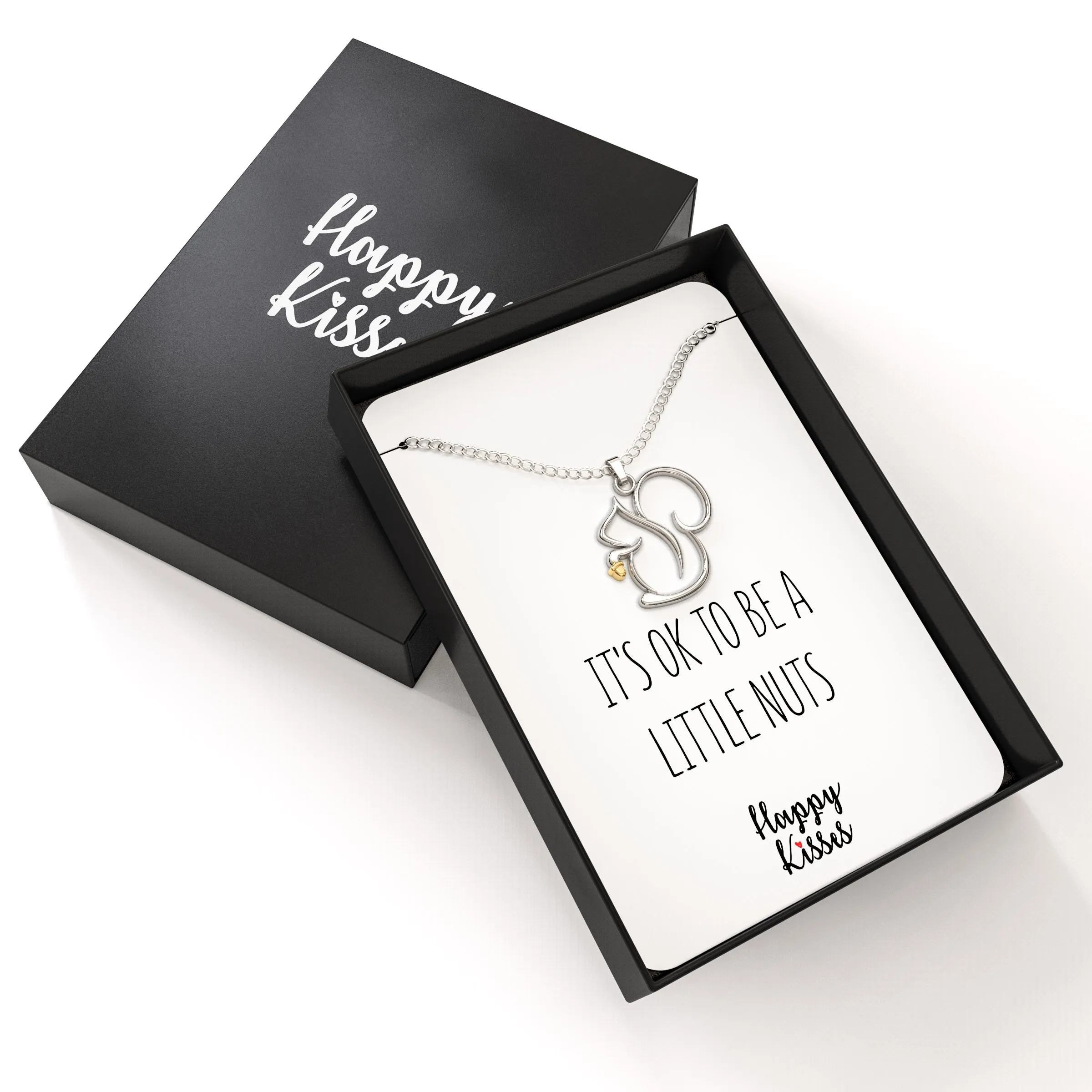 Squirrel Necklace with Box - Charming Squirrel Pendant with Funny Message Card - Ideal Squirrel Gift for Women, Squirrel Lovers, and Wildlife Enthusiasts