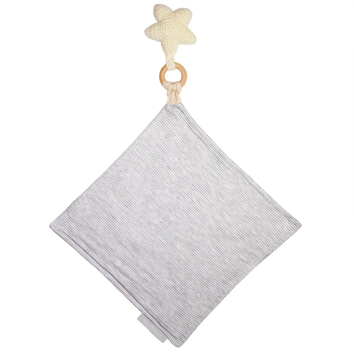 Star Moon Lovey Mini Blanket with Removable Teething Ring