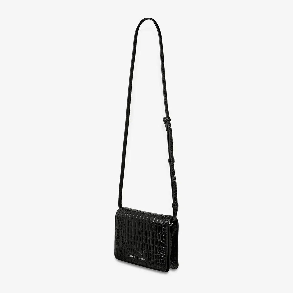 STATUS ANXIETY SHE BURNS BLACK CROC EMBOSS