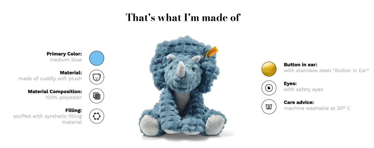 Steiff: Soft Cuddly Friends Dixi Triceratops