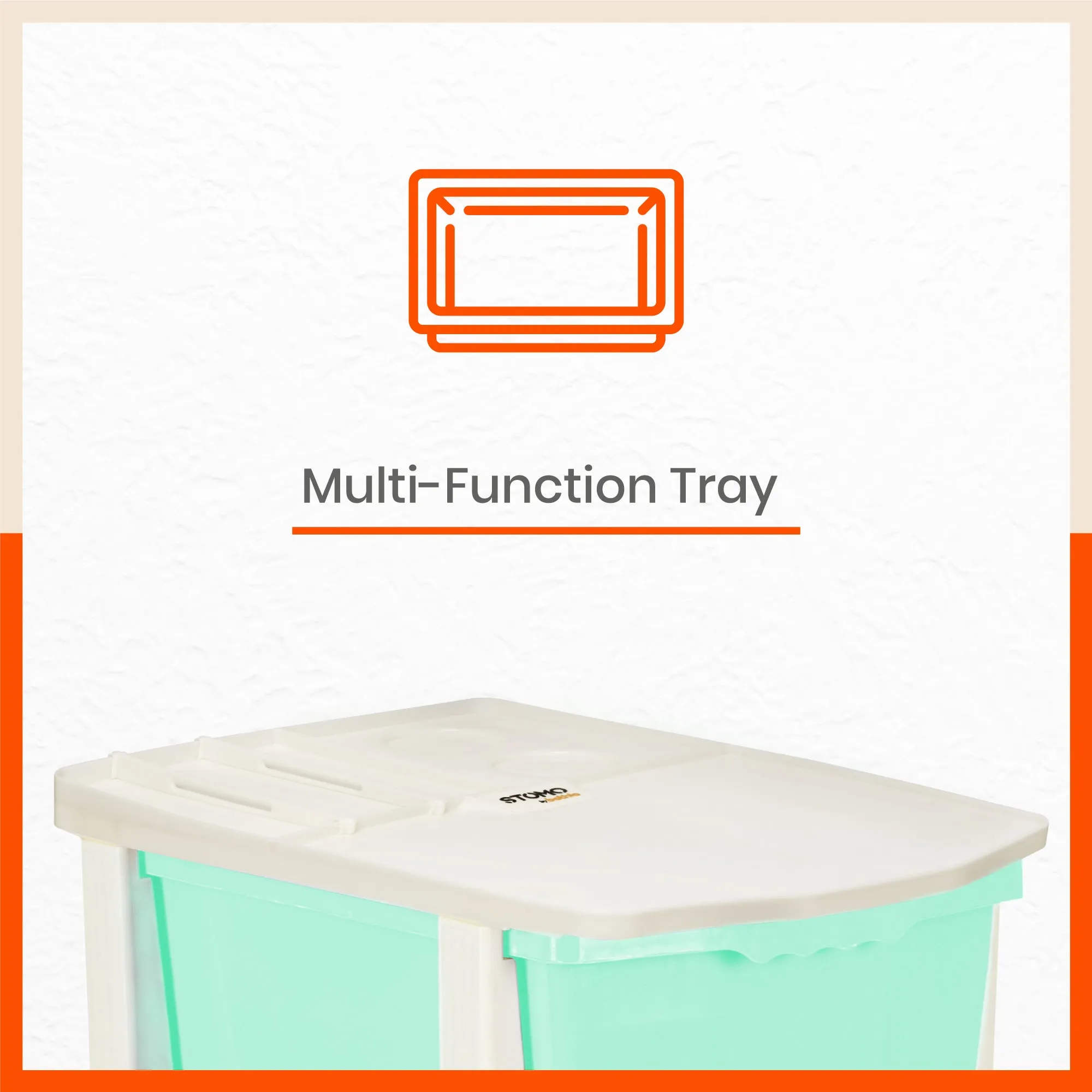 Stomo 3 Drawer Multi-Purpose Storage Organizer for Home and Office (Jade)