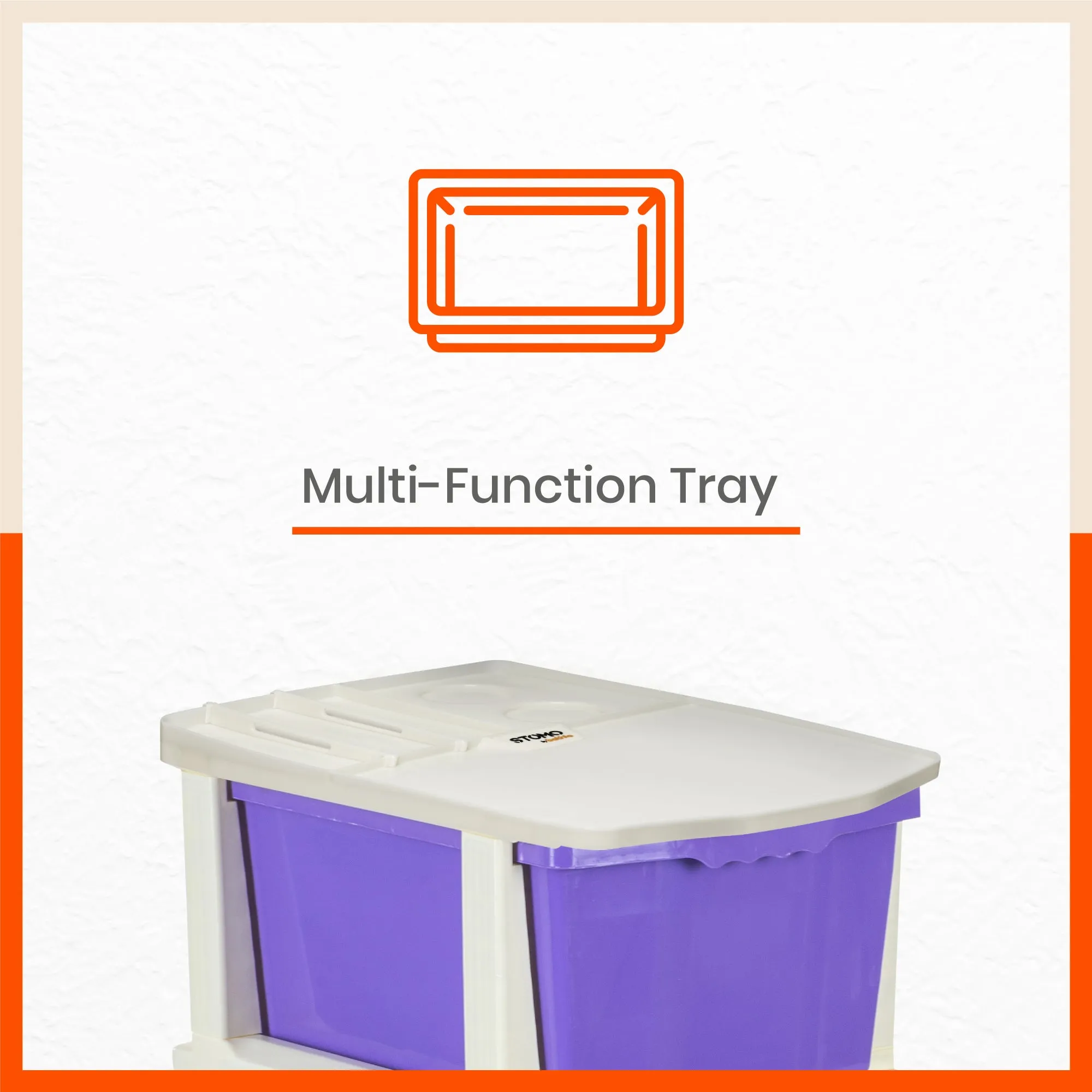 Stomo 5 Drawer Multi-Purpose Storage Organizer for Home and Office (Purple)