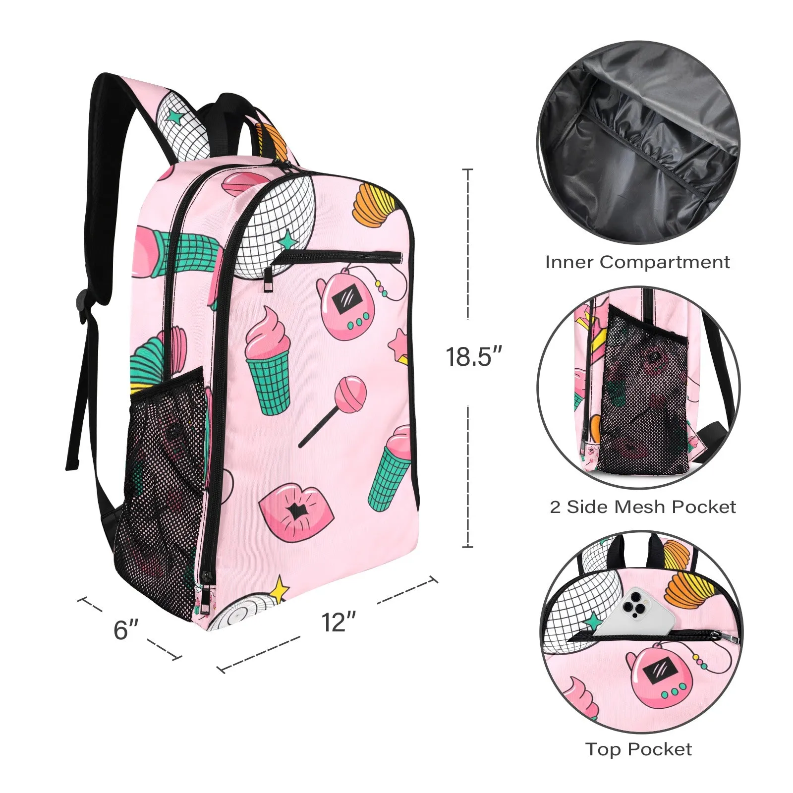Sugar Rush Throwback All Over Print Leisure Sports Backpack