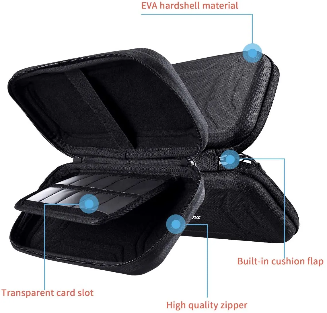 SUPGEAR Case for Nintendo Switch Lite, Protective Hard Shell Travel Carrying Case Pouch for Nintendo Switch Lite Console & Accessories with 10 Game Cartridges (Black)