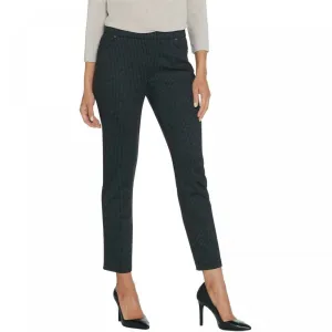 Susan Graver Plus Size Houndstooth Ponte Faux Fly Pull-On Pants