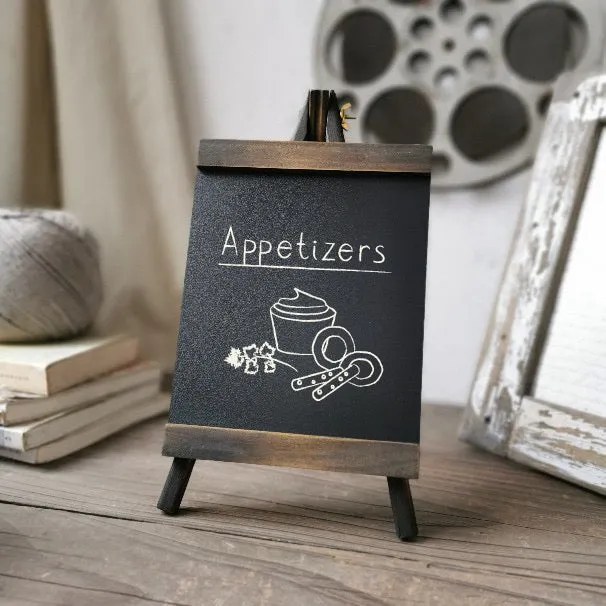 Tabletop Vintage Pine Wood Style Mini Chalkboard Sign for Parties Display