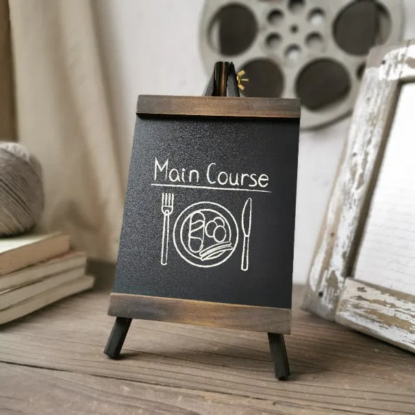 Tabletop Vintage Pine Wood Style Mini Chalkboard Sign for Parties Display