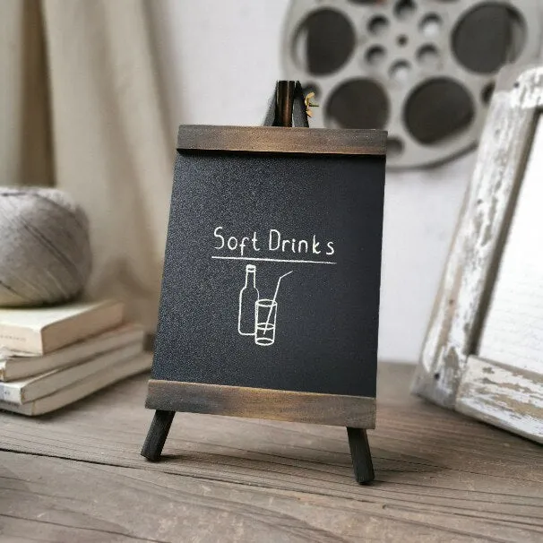 Tabletop Vintage Pine Wood Style Mini Chalkboard Sign for Parties Display