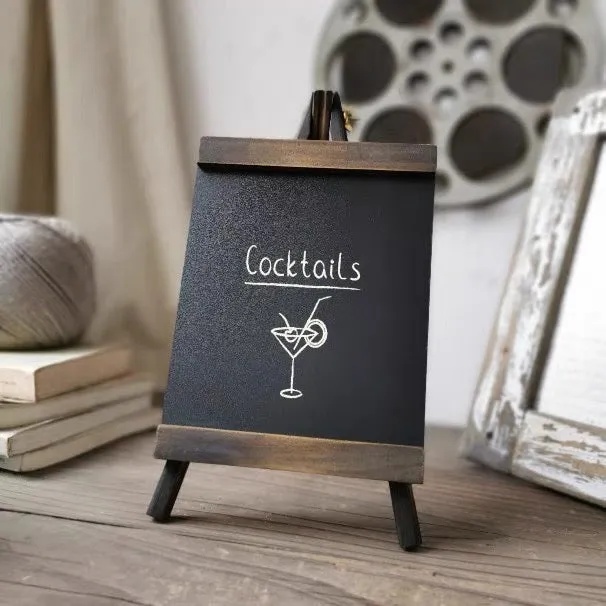 Tabletop Vintage Pine Wood Style Mini Chalkboard Sign for Parties Display