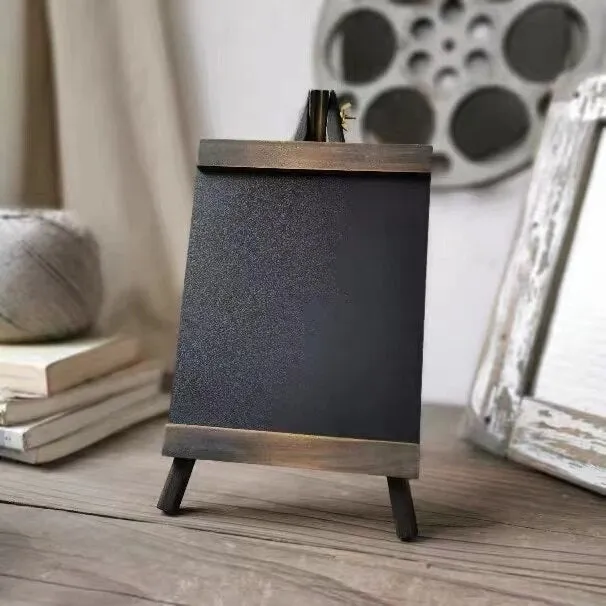 Tabletop Vintage Pine Wood Style Mini Chalkboard Sign for Parties Display