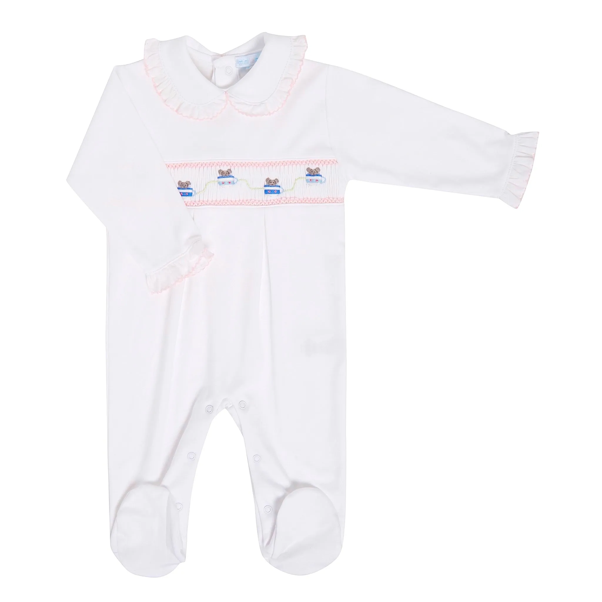 Teacup Mice Hand-Embroidered Babygrow