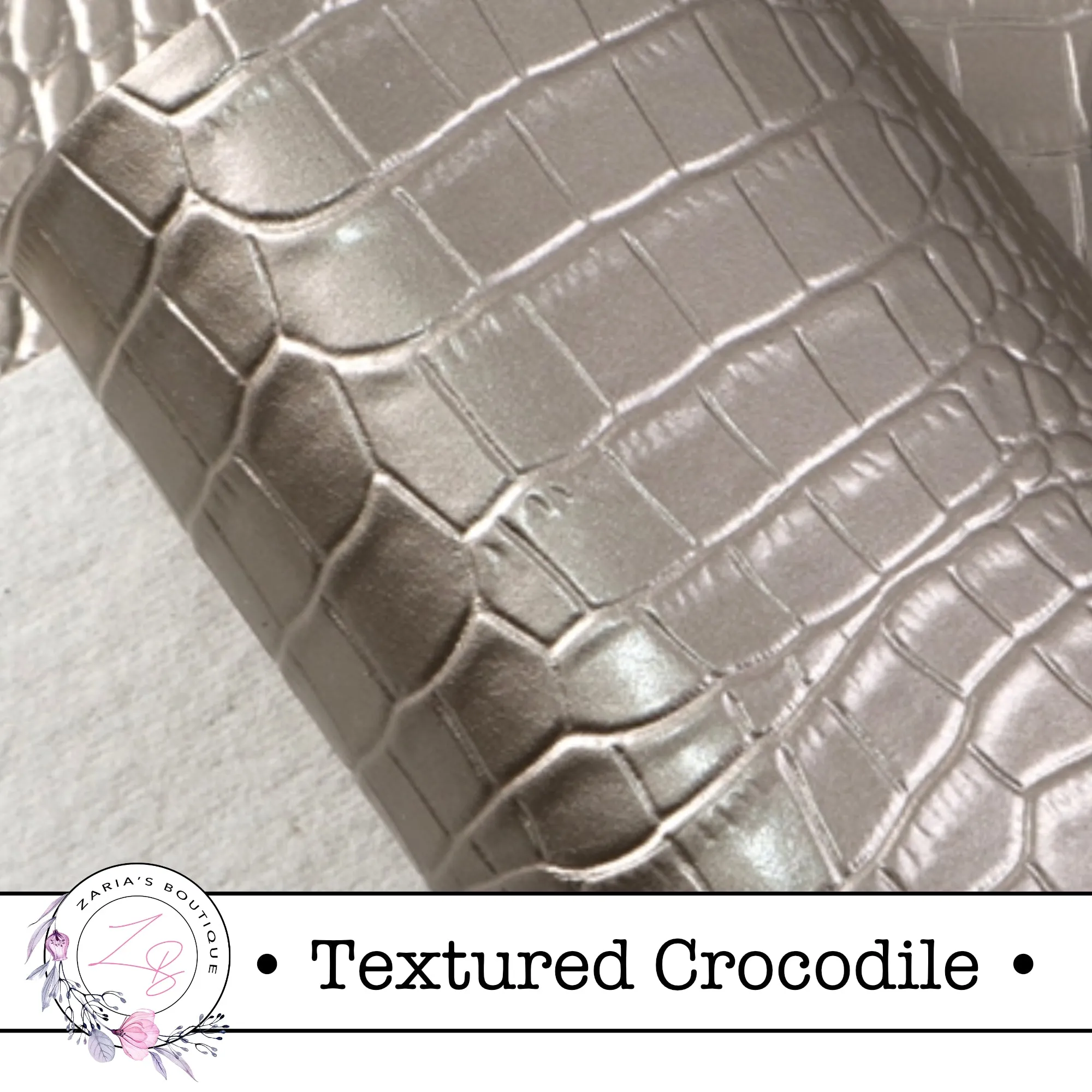⋅ Textured Crocodile ⋅ Ivory ⋅ Vegan Faux Leather ⋅