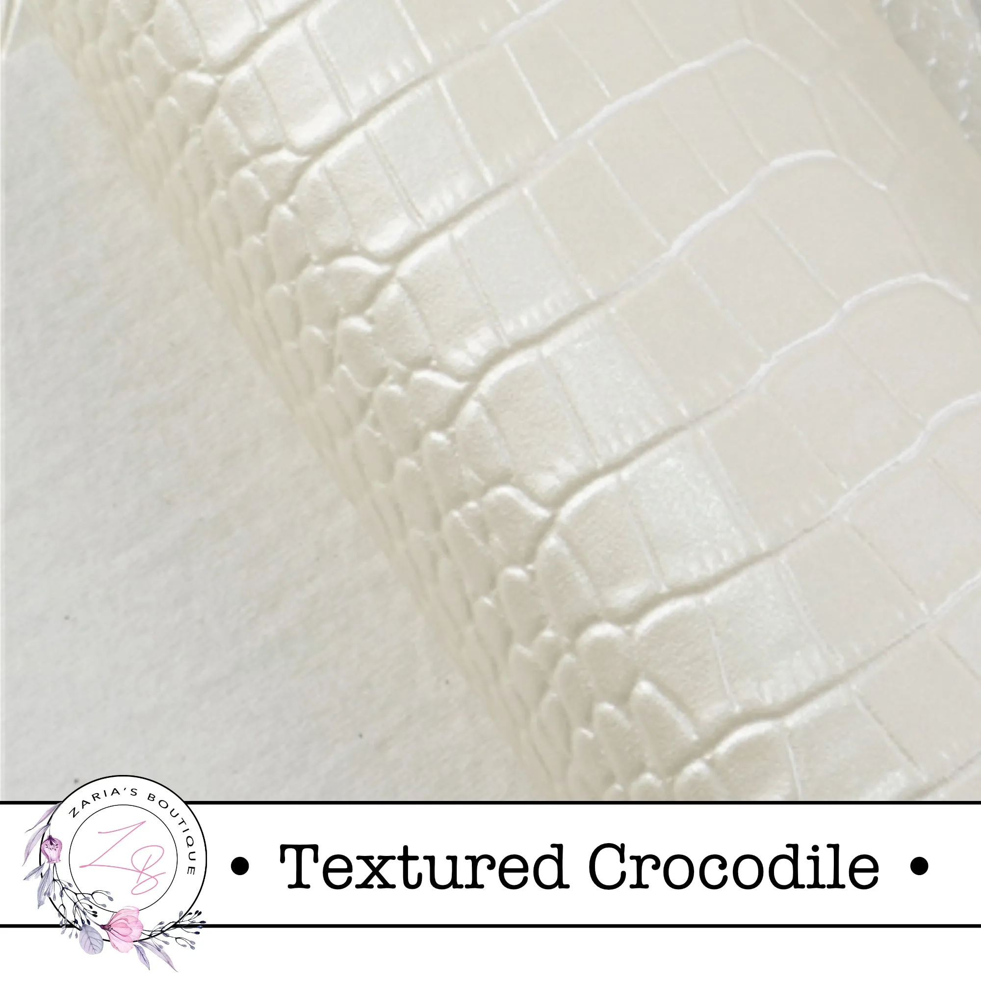 ⋅ Textured Crocodile ⋅ Ivory ⋅ Vegan Faux Leather ⋅